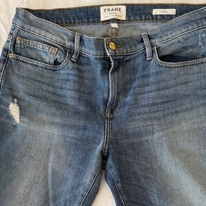 Frame Denim Women's Distressed Blue Skinny Jeans